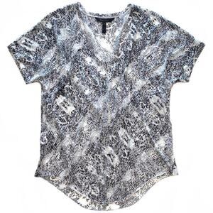 BCBGMaxAzria Sheer Speckled Burnout Short Sleeve Tee Size Small